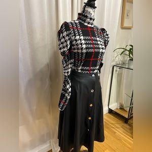 NWT ZARA FAUX LEATHER SKIRT WITH GOLD BUTTONS